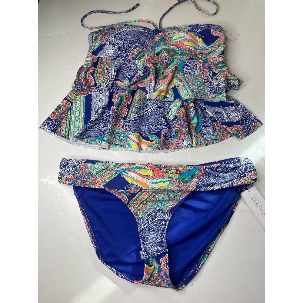 Kenneth Cole 2 pc bikini tankini strapless halter tie nwt xl X-Large